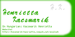 henrietta kacsmarik business card